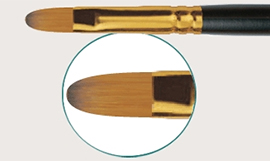 Синтетика овальная из волоса синтетики под колонок ручка короткая, черная №14