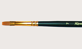 Синтетика плоская удлиненная черная ручка № 7