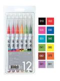Набор акварельных маркеров ZIG Clean Color Real Brush, 12 цветов