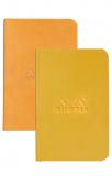 Rhodia Набор из 2-х записных книжек в линейку на сшивке, 7x10,5 см, оранжевый и желтый