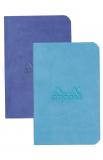 Rhodia Набор из 2-х записных книжек в линейку на сшивке, 7x10,5 см, бирюзовый и синий