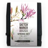 Набор маркеров Sketchmarker BRUSH Spring Set 12шт весна + сумка органайзер