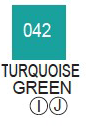 Ручка кисть ZIG Clean Color Real Brush, перо ворс, цвет Turquoise Green (Бирюзовый зеленый)