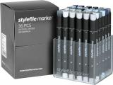 Набор маркеров STYLEFILE 36шт оттенки серого