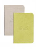 Rhodia Набор из 2-х записных книжек в линейку на сшивке, 7x10,5 см, бежевый и зеленый