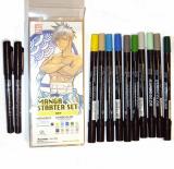 Набор спиртовых маркеров Zig Kurecolor Manga Boy, 10 маркеров + 2 ручки