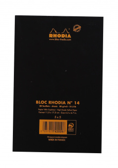 Блокнот Rhodia Basics, 110х170 мм, черный
