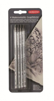 DERWENT Набор водорастворимых графитных мелков GRAPHITONE в форме карандаша, 4 шт. в блистере