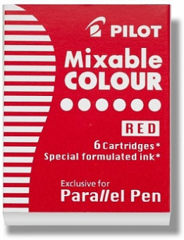 Картридж для pilot parallel pen, красный (6 картриджей)