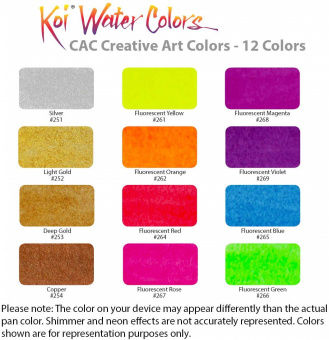 Набор акварельных красок Koi Creative Art Colours 12цв.