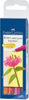 Капиллярная ручка FINELINER, набор цветов теплые тона, в футляре, 4 шт 0,3 мм